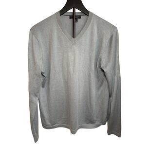 Banana Republic Men’s silk cashmere gray sweater. Size M. V neck. Career